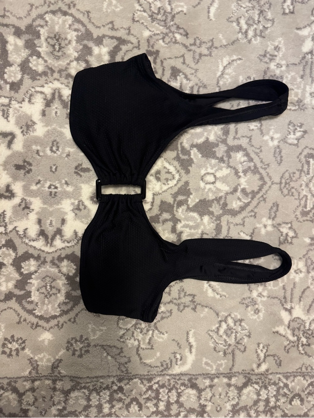 Old Navy Black Textured Cutout Swim Bikini Top